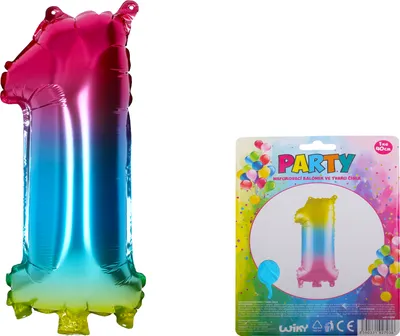 Produktbild von Aufblasbarer Ballon - Nummer 1 Regenbogen