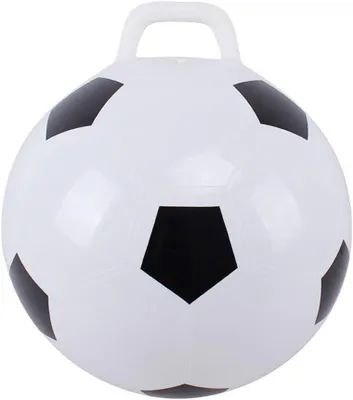 Imagen del producto de Pelota hinchable con diseño de fútbol, de 45 cm, con asas, para niños