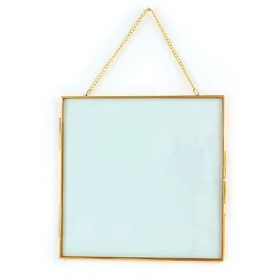Produktbild von Vintage Glasrahmen - Quadratisch mit Metallkette - 20 x 20 cm