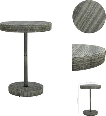 Produktbild von vidaXL Gartentisch Grau 75,5x106 cm Poly Rattan - Gartentische