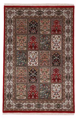 Produktbild von Bakhtiar Teppich Rot 60x90 cm | Handgeknüpfter Teppich für Wohn- und Schlafzimmer