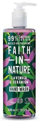 Imagen del producto de Faith In Nature, Lavanda y Geranio, limpiador y nutritivo, gel para manos, 400 ml