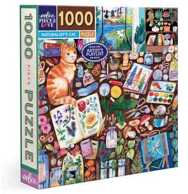 Image de Puzzle "Naturalist's Cat" de Eeboo, 1000 pièces – Puzzle pour adultes, 1000 pièces