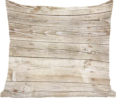 Produktbild von MuchoWow® Zierkissen Sofakissen Wohnzimmer Dekokissen 40x40 cm Eine helle Holzwand als Hintergrund - Foto Kissen - Schlafzimmer Dekoration