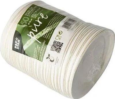 Produktbild von Deckel für Zuckerrohrsuppenbecher, 350 ml, Durchmesser 10 cm, 50 Stück.