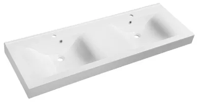 Immagine prodotto di Sapho Nadja - Lavabo doppio 1500x500 mm, con sfioratore, fori per rubinetteria, bianco 68154