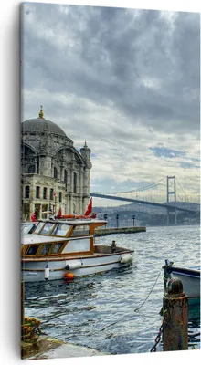 Produktbild von Bild auf Leinwand - Leinwandbild - Architektur asien boot brücke - 45x80cm - Wand Bild - Wanddeko - Leinwanddruck - Bilder - Kunstdruck - Wanddekoration - Leinwand bilder - Wandkunst - PA45x80-2102