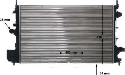 Produktbild von MAHLE CR 835 001S Kühler Wasserkühler Motorkühler für OPEL Vectra C Caravan (Z02) Vectra C Limousine (Z02) Signum CC (Z03) Vectra C CC (Z02) für SAAB