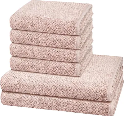 Produktbild von Cawö Pure 4 X Handtuch 2 X Duschtuch im Set Natürliches Material mit feiner Struktur, Saugfähig und hautfreundlich, Trocknergeeignet und pflegeleicht
