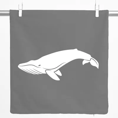 Produktbild von Huuraa Kissenbezug Wal Silhouette 40x40cm Steel Grey Baumwolle Dekokissenbezug Geschenkidee