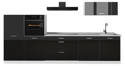 Imagen del producto de Mueble de cocina Vicco R-Line brillo intenso/Blanco 340 cm encimera Mármol, Model 66547