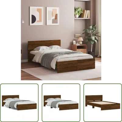 Produktbild von The Living Store Bettgestell mit Kopfteil Braun Eiche-Optik 120x190 cm