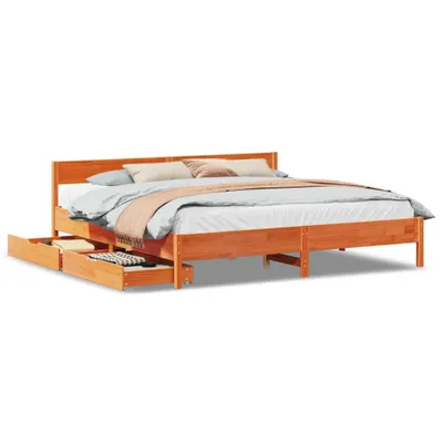 Immagine prodotto di Letto senza Materasso Marrone Cera 200x200 cm in Legno di Pino