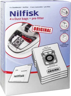 Zdjęcie produktu dla Nilfisk 107407940 Nilfisk Staubbeutel 4+1 für Elite Sauger