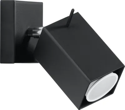 Produktbild von Wandstrahler, Stahl schwarz, Spot verstellbar, H 15 cm