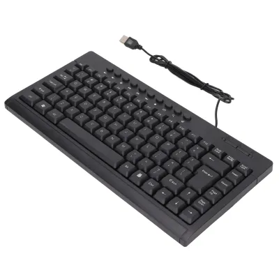 Zdjęcie produktu dla Mini klawiatura, klawiatura przewodowa, klawiatura USB, klawiatura komputerowa, klawiatura PC, czarna klawiatura
