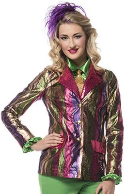 Produktbild von L3202050-40 Damen Jackett pink-bunt Discojacke Hippiejacke Gr.40