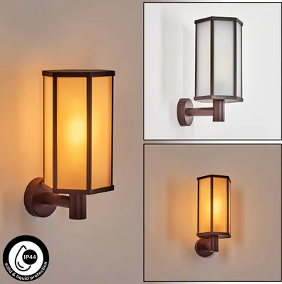 Produktbild von Atri Außenleuchte aus Metall/Glas in Rostfarben/Milchglas