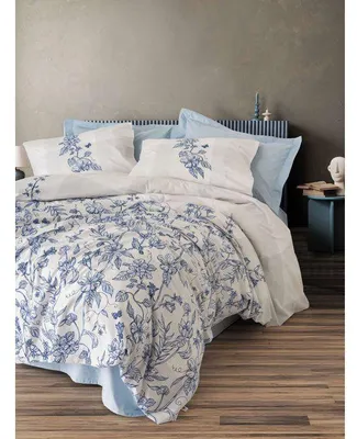 Zdjęcie produktu dla Komplet pościeli - 1 poszewka na kołdrę 140 x 200 cm + 1 poszewka na poduszkę 60 x 60 cm - 100% wzmocniona bawełna - Niebieski