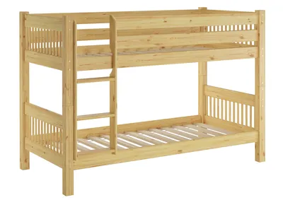 Produktbild von Etagenbett hoher Bettabstand massive Kiefer Zubehör wählbar Liegefläche 90x200 V-60.12-09Ni100Rollrost und Matratze inkl.