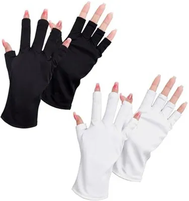 Obrázek produktu pro Pracovní rukavice na manikúru s UV ochranou – černé, ze Elastanu