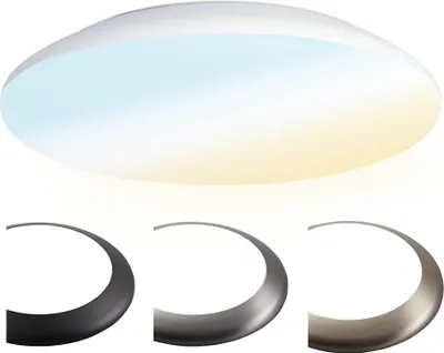 Produktbild von hoftronic LED Deckenleuchte 25W 2600lm IP65 Chrom Ø38cm CCT einstellbar