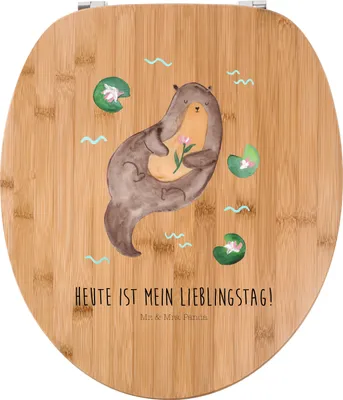 Produktbild von Mr. & Mrs. Panda Toilettendeckel Otter Seerose - Transparent - Geschenk, Fluss, WC-Sitz, Wasser, Klodeckel, holz wc sitz, Lieblingstag, Seeotter, klo deckel, Brille