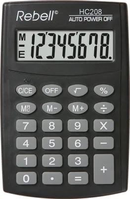 Immagine prodotto di Calcolatrice tascabile Rebell RE-HC208 BX - funzionamento a batteria, 8 cifre, display LCD, nero