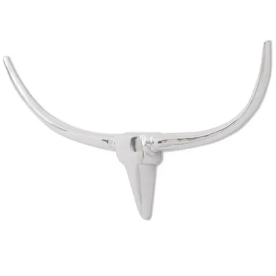 Image de vidaXL Tête de taureau murale en aluminium Décoration argent 96cm