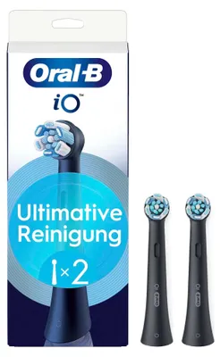 Produktbild von Oral-B iO Ultimate Clean iO Ultimative Reinigung, Original Aufsteckbürsten, Schwarz, 2 Stück