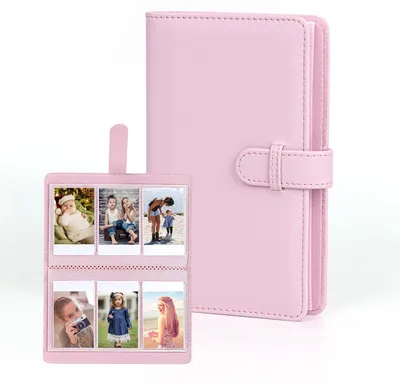 Fotoalbum mit 108 Fächern für Instax Mini, rosa, PU