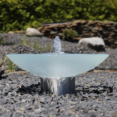 Produktbild von CLGarden Springbrunnen Glas Wasserschale SBGWS1 Garten Brunnen Schale mit LED Beleuchtung