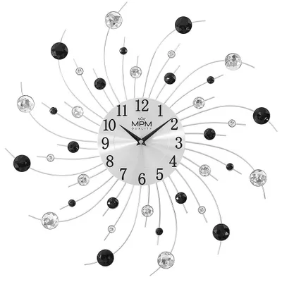 Produktbild von MPM-Quality Starlino Wanduhr Metall Silber 50 x 50 cm lautlos