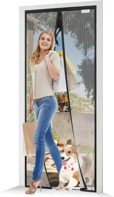 Obrázek produktu pro Síť proti hmyzu na balkonové dveře Magnet 90x210 cm černá Ochrana proti hmyzu Bez vrtání