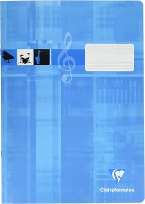 Produktbild von Clairefontaine 31014C Notenheft ideal für Musikunterricht, DIN A4, 21 x 29,7 cm, 8 Blatt, 90g, 1 Stück, türkis
