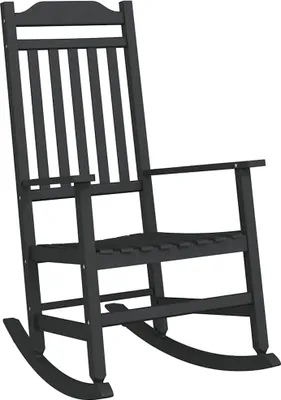 Zdjęcie produktu dla vidaXL Fotel bujany czarny 65 x 84 x 114 cm polietylen