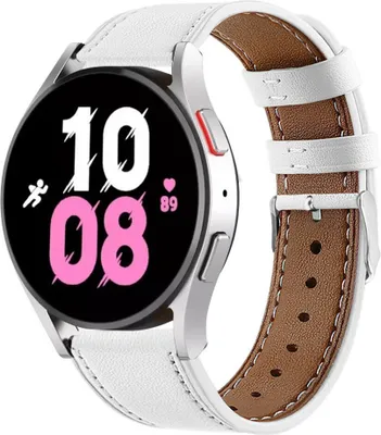 Produktbild von Strap-it Samsung Galaxy Watch 5 - 44mm Lederarmband (Weiß)