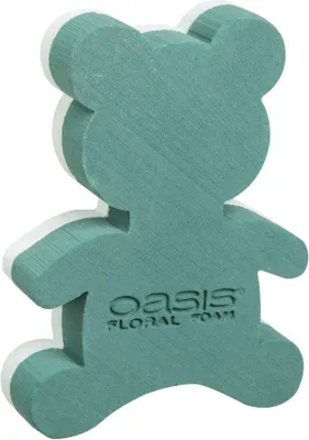 Produktbild von OASIS® Frischblumensteckschwamm Teddybär Nason, Polystyrol Hartschwammboden, grün, 30x22x6cm - Blumen Steckschaum