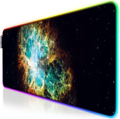 Produktbild von Titanwolf RGB Gaming Mauspad, Mousepad XL 800 x 300mm verbessert Präzision & Geschwindigkeit, Galaxie Grün