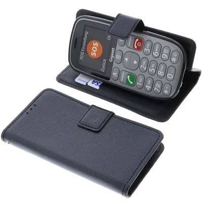 Produktbild von foto-kontor Tasche kompatibel mit Gigaset GL390 Book Style schwarz Schutz Hülle Buch