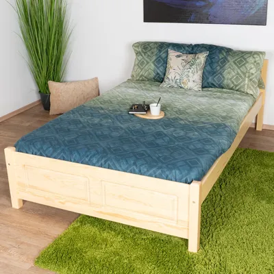 Produktbild von Bettrahmen für Kinder / Kinderbett 120 x 200 cm | Massivholz: Kiefer | Natur Lackiert