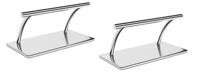 2er Set Salon-Fußstütze aus Edelstahl, verstellbar