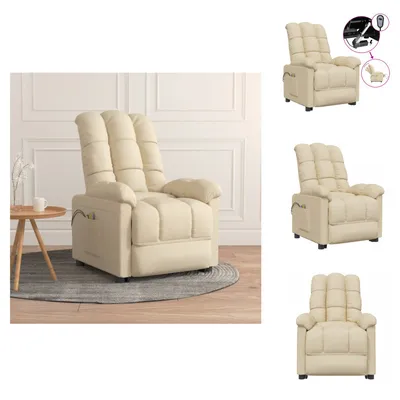 Obrázek produktu pro masážní křeslo vidaXL Electric Cream Fabric - Masážní křeslo