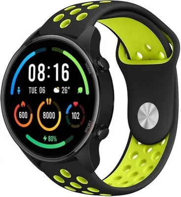 Produktbild von Strap-it Xiaomi Mi Watch Sportarmband (Schwarz/Gelb)