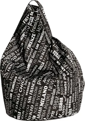 Produktbild von Pouf Marisa, Mehrzwecksessel, Sitzsack, Hockerhocker,  Italy, 80x80 h120 cm, Schwarz und Weiß