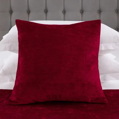 Immagine prodotto di Set di 2 federe per cuscini, 45x45 cm, colore rosso, senza imbottitura, lavabili in lavatrice