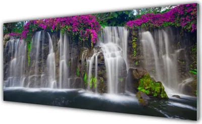 Produktbild von Glasbilder 125x50 Wandbild Druck auf Glas Wasserfall Natur