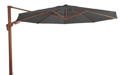 Produktbild von Lesli Living Ampelschirm Marktschirm "Virgo Flex" Grey Holzoptik ø 3,5m
