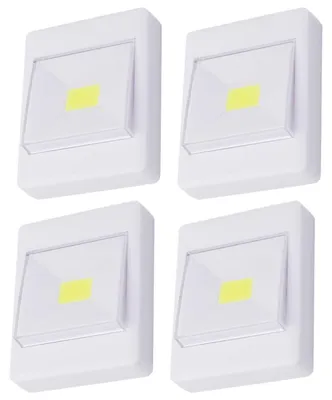 4er-Set COB LED-Wandlampen, selbstklebend, batteriebetrieben, 35 Lumen
