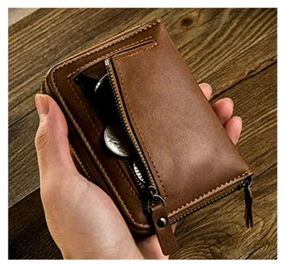 Produktbild von Herren Geldbörse aus Leder mit Reißverschluss-Münzfach